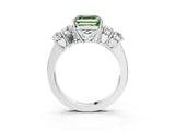 White gold Fancy Green Asscher  Cut Diamond Five-Stone Prong Set White Gold Ring_32