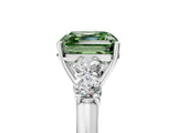 White gold Fancy Green Asscher  Cut Diamond Five-Stone Prong Set White Gold Ring_34