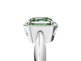 White gold Fancy Green Asscher  Cut Diamond Halo Engagement Ring with Split Shank and Four-Prong Setting_51
