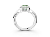 White gold Fancy Green Asscher  Cut Diamond Halo Engagement Ring with Split Shank and Four-Prong Setting_54