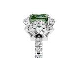 White gold Fancy Green Asscher Cut Diamond Halo Pave Band with Four-Prong Setting_44