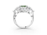 White gold Fancy Green Asscher Cut Diamond Halo Ring with Pavé Band and Four-Prong Setting_31