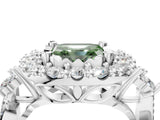 White gold Fancy Green Asscher Cut Diamond Halo Ring with Pavé Band and Four-Prong Setting_32