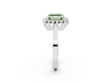 White gold Fancy Green Asscher  Cut Diamond Halo Ring with Round Brilliant Halo and Solitaire Band_49