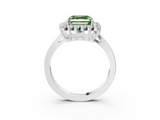 White gold Fancy Green Asscher  Cut Diamond Halo Ring with Round Brilliant Halo and Solitaire Band_49