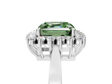 White gold Fancy Green Asscher  Cut Diamond Halo Ring with Round Brilliant Halo and Solitaire Band_51