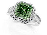 White gold Fancy Green Asscher Cut Diamond Halo Split Shank Engagement Ring_52