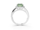White gold Fancy Green Asscher Cut Diamond Halo Split Shank Engagement Ring_54
