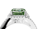White gold Fancy Green Asscher Cut Diamond Halo Split Shank Engagement Ring_55