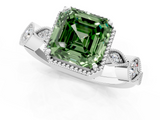 White gold Fancy Green Asscher  Cut Diamond Milgrain Marquise Band with Prong Setting_4