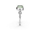 White gold Fancy Green Asscher  Cut Diamond Milgrain Marquise Band with Prong Setting_5