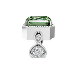 White gold Fancy Green Asscher  Cut Diamond Milgrain Marquise Band with Prong Setting_8