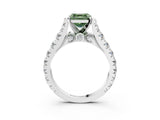 White gold Fancy Green Asscher  Cut Diamond Pavé Band Solitaire with Four-Prong Setting_18
