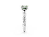 White gold Fancy Green Asscher  Cut Diamond Pavé Band Solitaire with Four-Prong Setting_28