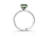 White gold Fancy Green Asscher  Cut Diamond Pavé Band Solitaire with Four-Prong Setting_29