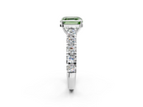 White gold Fancy Green Asscher  Cut Diamond Pavé Band Solitaire with Four-Prong Setting_5