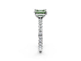 White gold Fancy Green Asscher  Cut Diamond Pavé Band with Four-Prong Setting_14