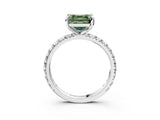 White gold Fancy Green Asscher  Cut Diamond Pavé Band with Four-Prong Setting_15