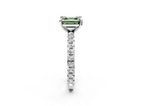 White gold Fancy Green Asscher  Cut Diamond Pavé Band with Four-Prong Setting_19