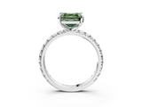 White gold Fancy Green Asscher  Cut Diamond Pavé Band with Four-Prong Setting_20