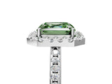 White gold Fancy Green Asscher Cut Diamond Pavé Halo Ring with Four-Prong Setting_46
