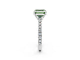 White gold Fancy Green Asscher Cut Diamond Pavé Solitaire Engagement Ring with Four-Prong Setting_84
