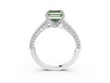 White gold Fancy Green Asscher  Cut Diamond Pave Band with Four-Prong Setting_30
