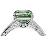 White gold Fancy Green Asscher  Cut Diamond Pave Band with Four-Prong Setting_31