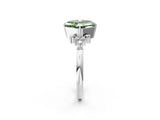 White gold Fancy Green Asscher Cut Diamond Ring with Side Stones and Four-Prong Setting_120