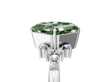 White gold Fancy Green Asscher Cut Diamond Ring with Side Stones and Four-Prong Setting_122