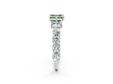 White gold Fancy Green Asscher Cut Diamond Side Stone Engagement Ring with Four-Prong Setting_26