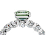 White gold Fancy Green Asscher Cut Diamond Side Stone Engagement Ring with Four-Prong Setting_28