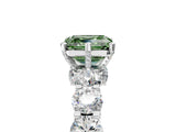 White gold Fancy Green Asscher Cut Diamond Side Stone Engagement Ring with Four-Prong Setting_29