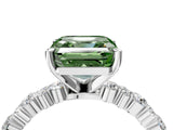 White gold Fancy Green Asscher Cut Diamond Side Stone Solitaire Ring with Round  and Four-Prong Setting_87