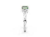 White gold Fancy Green Asscher Cut Diamond Solitaire Celtic Knot Ring with Four-Prong Setting_31