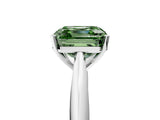 White gold Fancy Green Asscher Cut Diamond Solitaire Engagement Ring with Cathedral Setting and Four-Prong Mount_111