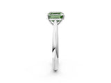 White gold Fancy Green Asscher Cut Diamond Solitaire Engagement Ring with Cathedral Setting and Four-Prong Mount_114