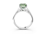White gold Fancy Green Asscher Cut Diamond Solitaire Engagement Ring with Cathedral Setting and Four-Prong Mount_115