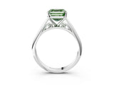 White gold Fancy Green Asscher Cut Diamond Solitaire Engagement Ring with Cathedral Setting and Four-Prong Mount_39