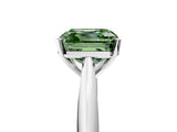 White gold Fancy Green Asscher Cut Diamond Solitaire Engagement Ring with Cathedral Setting and Four-Prong Mount_41