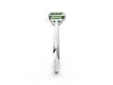White gold Fancy Green Asscher Cut Diamond Solitaire Engagement Ring with Cathedral Setting and Four-Prong Mount_54
