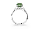 White gold Fancy Green Asscher Cut Diamond Solitaire Engagement Ring with Cathedral Setting and Four-Prong Mount_55