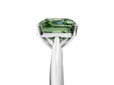 White gold Fancy Green Asscher Cut Diamond Solitaire Engagement Ring with Cathedral Setting and Four-Prong Mount_57
