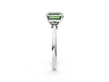 White gold Fancy Green Asscher Cut Diamond Solitaire Engagement Ring with Classic Band and Four-Prong Setting_14
