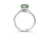 White gold Fancy Green Asscher Cut Diamond Solitaire Engagement Ring with Classic Band and Four-Prong Setting_15