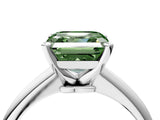 White gold Fancy Green Asscher Cut Diamond Solitaire Engagement Ring with Classic Band and Four-Prong Setting_16
