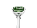 White gold Fancy Green Asscher Cut Diamond Solitaire Engagement Ring with Classic Band and Four-Prong Setting_17