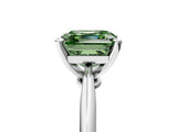 White gold Fancy Green Asscher Cut Diamond Solitaire Engagement Ring with Classic Band and Four-Prong Setting_34