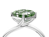 White gold Fancy Green Asscher Cut Diamond Solitaire Engagement Ring with Four-Prong Setting and Classic Band_84