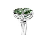 White gold Fancy Green Asscher Cut Diamond Solitaire Engagement Ring with Four-Prong Setting and Classic Band_84